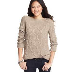 Loft Textured Boatneck Cable Sweater